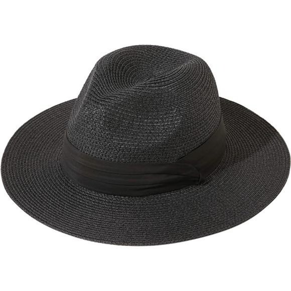 FEDORA Beach Sun Hat UPF50+ 02-fold Belt Black